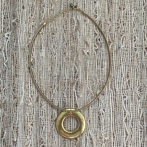 Brassy Gold Tone Fashion Necklace